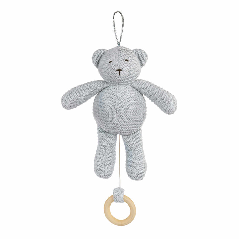 Walking Mum Urso Musical de Tricot Cinza