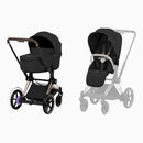 Cybex e-Priam Comfort Rosegold + Alcofa Fold Lux Sepia Black