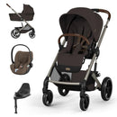 Cybex Balios S Lux 2 Chocolate Brown + Alcofa Dobrável + Cloud T Plus Coconut Brown + Base T