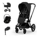 Cybex Priam Comfort Matt Black + Alcofa Dobrável Sepia Black + Cloud G3 Plus Moon Black + Base G3