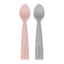 Minikoioi Pack 2 Colheres em Silicone Pinky Pink/Cinza