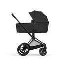 Cybex Priam Comfort Matt Black + Alcofa Dobrável Sepia Black + Cloud T Sepia Black + Base T