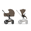 Cybex Priam Comfort Matt Black + Alcofa Dobrável Coconut Brown + Cloud T Plus Coconut Brown + Base T