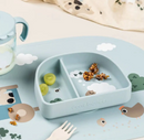 Done by Deer Bowl with Divider Tiny Farm Blue