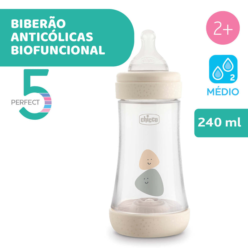 Chicco biberão perfect5 rosa 240 ml