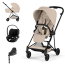 Cybex Mios Comfort Matt Black + Alcofa Dobrável Cozy Beige + Cloud T Sepia Black + Base T