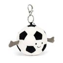 Jellycat Amuseables Sports Football Bag Charm Black & White
