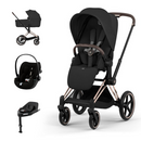 Cybex Priam Comfort Rosegold + Alcofa Dobrável Sepia Black + Cloud G3 Pus Moon Black + Base G3