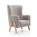 Alondra Poltrona Amamentação Glam Cinza com Pés em Madeira