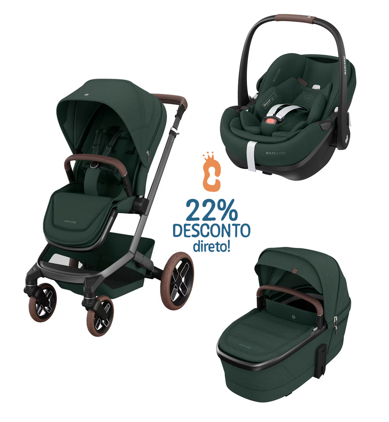 Maxi Cosi Fame + Pebble 360 Pro2 + Alcofa Twillic Green