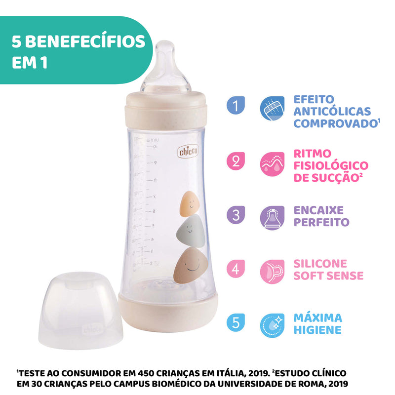 Chicco biberão perfect5 bege 300 ml