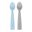 Minikoioi Pack 2 Colheres em Silicone Mineral Blue/Cinza
