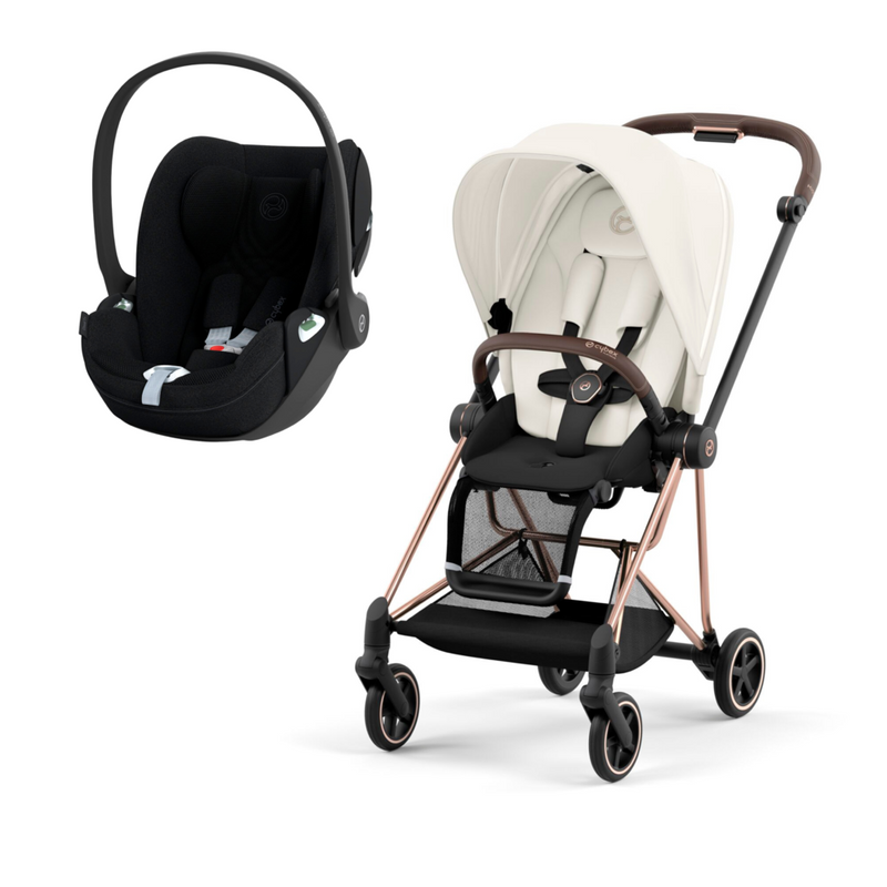 Cybex Mios Rose Gold Off White + Cloud T Plus Sepia Black