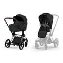Cybex Priam Comfort Rosegold + Alcofa Dobrável Sepia Black + Cloud G3 Magic Black + Base G3