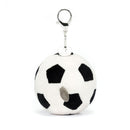 Jellycat Amuseables Sports Football Bag Charm Black & White