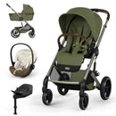 Cybex Balios S Lux + Alcofa Dobrável Moss Green + Cloud S Style Jade Green + Base S
