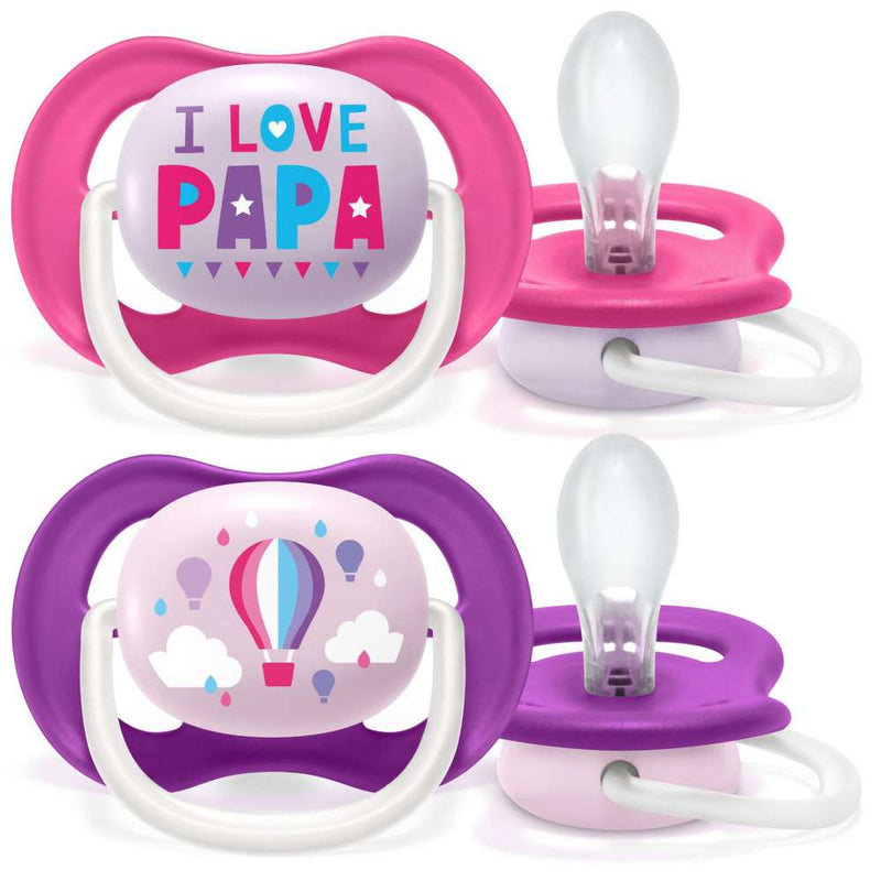 Philips Avent 2 chuchas ultra air happy 6-18m menina