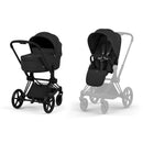 Cybex Priam Comfort Matt Black + Alcofa Dobrável Sepia Black + Cloud T Sepia Black + Base T