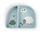 Done by Deer Bowl with Divider Tiny Farm Blue