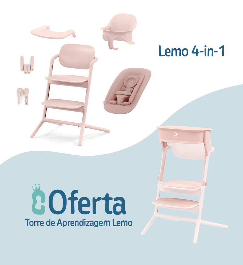 Cybex Lemo 4 em 1 Pearl Pink com Learning Tower