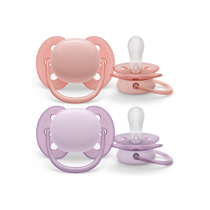 Philips Avent 2 chuchas ultra soft lisas 0-6m rosa/lilás