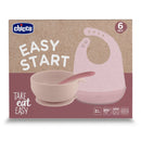 Chicco Conjunto Papa Silicone Rosa 6M+