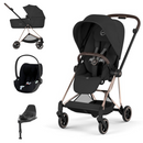 Cybex Mios Comfort Rosegold + Alcofa Dobrável Sepia Black + Cloud T Plus Sepia Black + Base T
