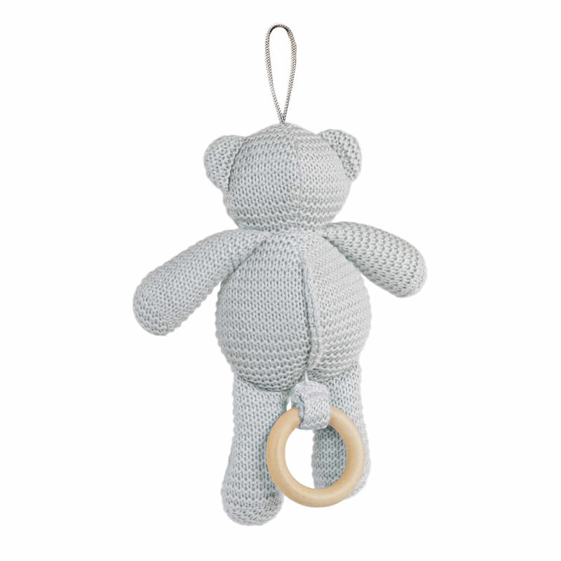 Walking Mum Urso Musical de Tricot Cinza