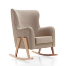 Alondra Poltrona Amamentação Glam Bege com Pés em Madeira