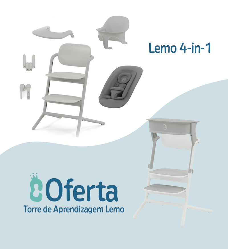 Cybex Lemo 4 em 1 Suede Grey com Learning Tower