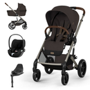Cybex Balios S Lux Chocolate Brown + Alcofa Dobrável + Cloud T Sepia Black + Base T