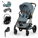 Cybex Balios S Lux Stormy Blue + Alcofa Dobrável + Cloud T Sepia Black + Base T