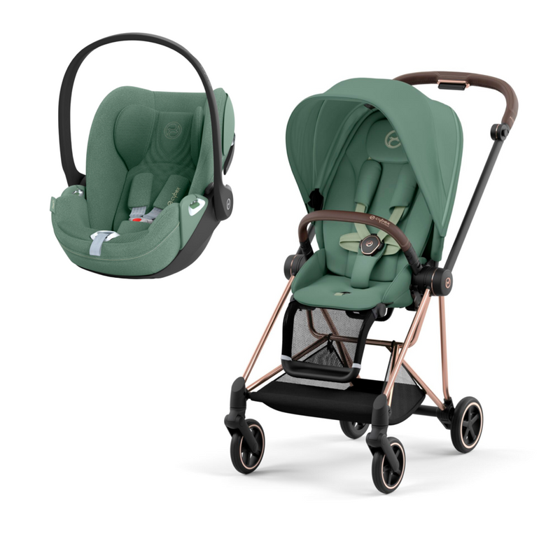 Cybex Mios Rose Gold Leaf Green + Cloud T Plus Leaf Green