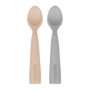 Minikoioi Pack 2 Colheres em Silicone Bubble Beige/Cinza
