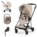 Cybex Mios Comfort Matt Black + Alcofa Dobrável Cozy Beige + Cloud T Plus Cozy Beige + Base T