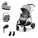 Cybex Pack eGazelle S + Alcofa + Cloud G Plus + Adaptadores + Base G Stone Grey