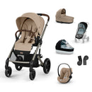 Cybex Balios S Lux + Alcofa + Cloud G Plus Almond Beige + Capas de Chuva
