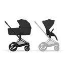 Cybex Priam Comfort Matt Black + Alcofa Dobrável Sepia Black + Cloud G3 Magic Black + Base G3