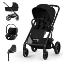 Cybex Balios S Lux Moon Black + Alcofa Dobrável + Cloud T Sepia Black + Base T