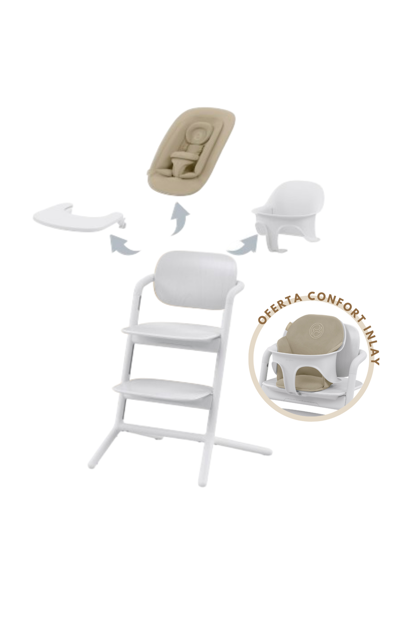 Cybex Lemo 4 em 1 Set All White + Redutor Sand White