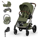 Cybex Balios S Lux 2 Moss Green + Alcofa Dobrável + Cloud T Plus Sage Green + Base T