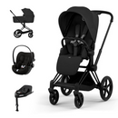 Cybex Priam Comfort Matt Black + Alcofa Dobrável Sepia Black + Cloud G3 Magic Black + Base G3