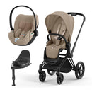 Cybex Matt Black Cozy Beige + Cloud T Plus Cozy Beige + Base T