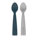 Minikoioi Pack 2 Colheres em Silicone Deep Blue/Cinza