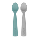 Minikoioi Pack 2 Colheres em Silicone Aqua Green/Cinza