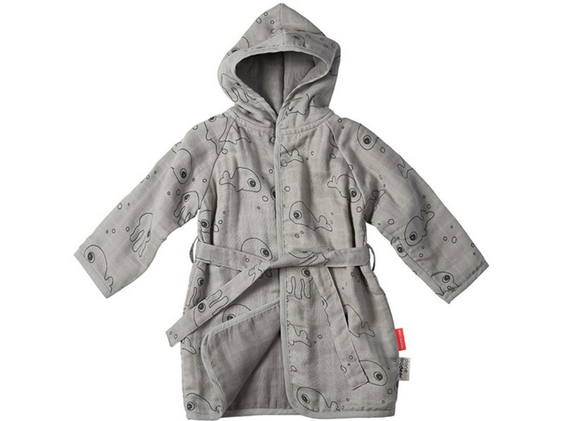 Done By Deer Bathrobe Sea Friends Grey 1-2 Anos