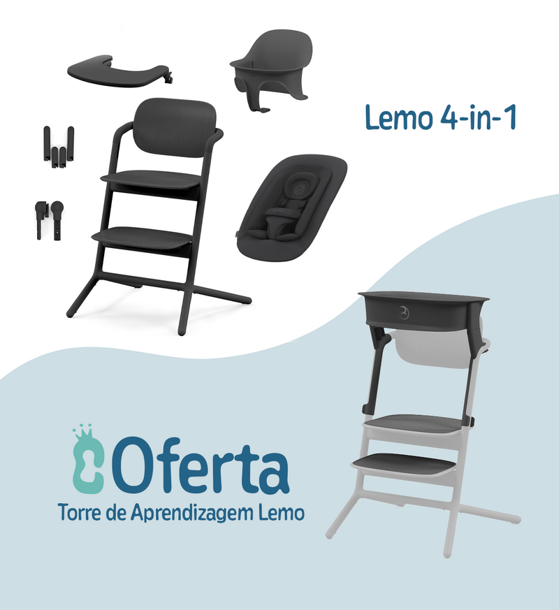 Cybex Lemo 4 em 1 Stunning Black com Learning Tower