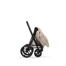 Cybex Priam Comfort Matt Black +Alcofa Dobrável Cozy Beige + Cloud G3 Almond Beige + Base G3