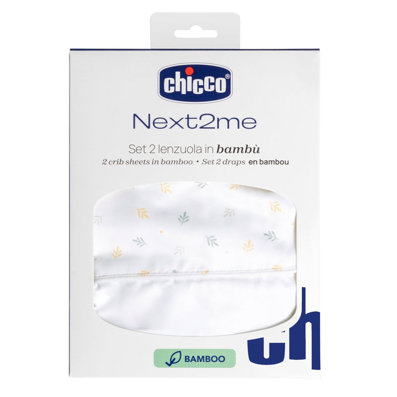 Chicco Conjunto 2 Lençois Bambu Cima e Baixo Next2Me Foliage