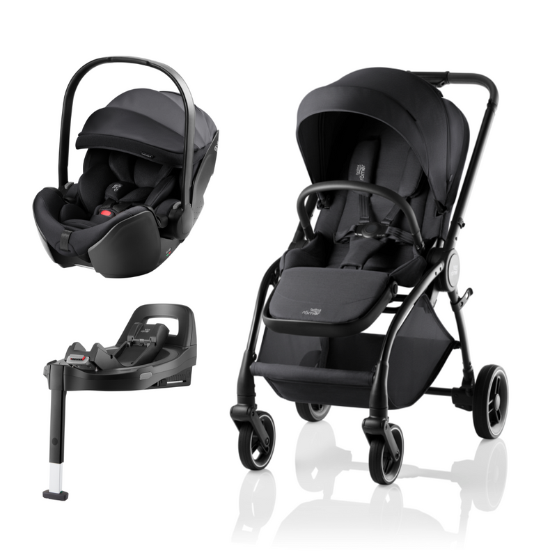 britax trio car seat Britax Romer Trio Rio + Baby-Safe Pro Style Black + Base